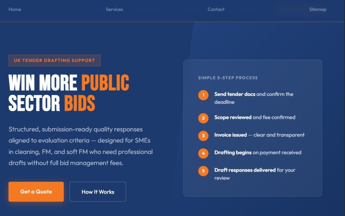 Criterion Bids website screenshot